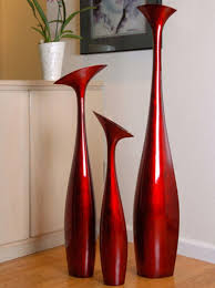 Tall Flower Vase Large In Red Black By Hebi Arts Floor Vase Decor Home Interior Accessories Vases Decor