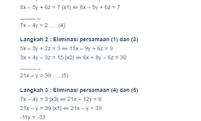 Langkah pertama untuk menentukan himpunan penyelesaian spltv di atas adalah. Contoh Soal Sistem Persamaan Linear Tiga Variabel 2019