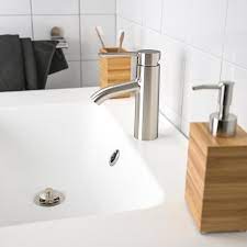 Our sink cabinets give you storage space that turns where s my toothpaste chaos into we re ready to go now. Dalskar Bath Faucet With Strainer Stainless Steel Color Ikea