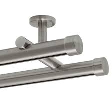 The first is for the track to fit within the bay only. 12 Aria Metal H Rail Double Ceiling Mount Traverse Rod Kit 1 1 8 Curtain Track