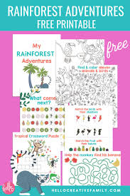 free rainforest activity sheets printable giveaway
