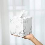 Tissue Box Cover,Tissue Box Square,Marble Stripes Tissue Box Cover,Tissue  Box Holder for Bathroom Accessories,PU Leather Tissue Holder,Marble Stripes