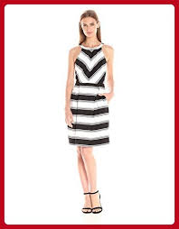 Adrianna Papell Women S Stripe Dress Black White 10 All About Women Amazon Partner Link Womens Striped Dresses Striped Dress Dresses