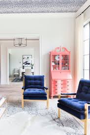 Blue Velvet Accent Chairs Blue Leopard Ceiling How To Decorate With Living Coral Minimalist Living Room Decor Tiny Apartment Decorating Minimalist Living Room
