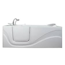 Shop for bathtubs online and get free shipping to any home store! Ella Lay Down 5 Ft X 30 In Walk In Air Massage Bathtub In White With Left Drain Door 306002l The Home Depot Walk In Tubs Walk In Bath Walk In Bathtub