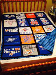 T Shirt Okc Thunder Quilt With Chevron Back Need This For My Bedroom Okc Thunder Thunder Okc