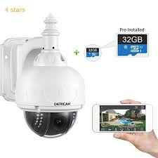 Dericam Outdoor Wifi Ip Security Camera Ptz Camera 4x Optical Zoom Auto Focus 1 3 Megapixel Wireless Home Security Ip Security Camera Security Cameras For Home