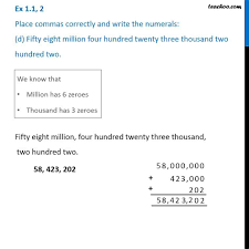 These numbers can be really. Ex 1 1 2 Place Commas Correctly And Write Numerals A Seventy