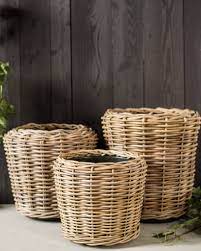 Outdoor Rattan Basket Planter Balsam Hill Basket Planters Rattan Basket Rattan Planters