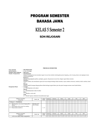Promes bahasa jawa kelas 1 dan 4 semester 1 dan 2. Promes Basa Jawa Kelas 5