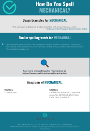 Correct Spelling For Mechanical Infographic Spellchecker Net