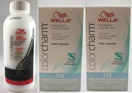 Wella Color Charm T18 Lightest Ash Blonde X 2 20 Volume Cream Developer Light Ash Blonde Wella Color Charm Wella Color