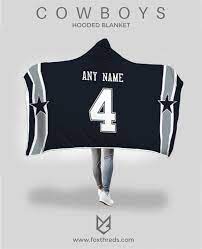 Dallas Cowboys Hooded Blanket Personalized Any Name Any Number Foxthreds Dallascowboys Dakprescot Dallas Cowboys Outfits Dallas Cowboys Hooded Blanket
