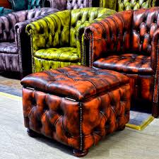 Get inspired by these coffee tables for your master decoration! Chesterfield Footrest Patchwork Harleq Leather
