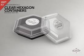 Clear Hexagon Containers Mockup Packaging Mockup Hexagon Packaging Design Inspiration