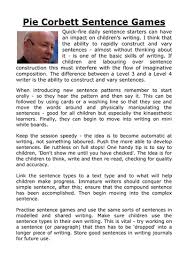 Pie Corbett S Writing Games Writing Interventions Writing Games Talk 4 Writing