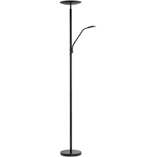 Salvo satin nickel finish modern led floor lamp. 360 Lighting Modern Floor Lamp With Reading Light Led Decker Black Metal Acrylic Diffuser For Living Room Reading Office Target