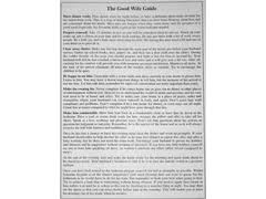 Having a good job that provides health benefits and enough income to keep your family comfortable should be one of the top priorities. The Good Wife Guide
