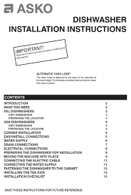 This video documents the simple steps taken to remove an asko dishwasher ci. Asko Dishwasher Installation Instructions Manual Pdf Download Manualslib