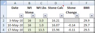 Excel Weight Loss Tracker In Stone Contextures Blog