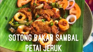 Sotong Bakar Sambal Petai Jeruk Squid With Fermented Stink Beans Grill Youtube