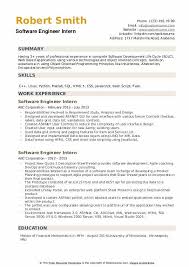 Software Engineer Intern Resume Samples Qwikresume