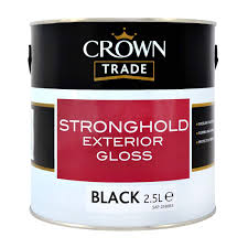About exterior paint sheens set the right curb appeal with exterior painting efforts that last. Crown Trade Stronghold Exterior Gloss Black 00e53 Ready Mixed 2 5l