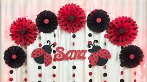 This party is seriously so much fun! Ladybug Theme Birthday Party Decoration Very Easy Birthday Party Decoration Ideas At Home Youtube