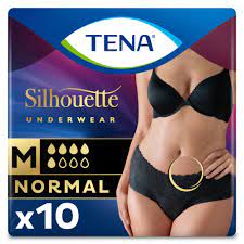TENA Pants Silhouette Normal Zwart Lage Taille Medium 9 stuks | Plein.nl