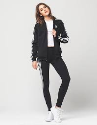 All Black Adidas Joggers Womens Adidas Supergirl Womens Track Jacket Black 273878100 Adidas Outfit Women Tracksuit Women Sporty Outfits