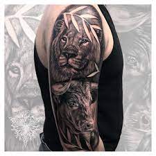 Lion Bull Tattoo Bull Tattoos Lion Tattoo Sleeves Lion Tattoo