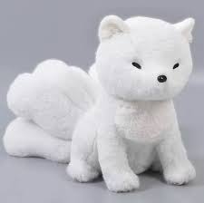 White Kitsune Plush Nine Tailed Fox Stuffed Animal With Yellow Cloak Fox Stuffed Animal Fluffy Stuffed Animals Cute Stuffed Animals