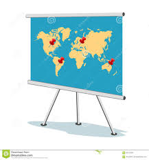 Flip Chart World Map With Points Business Concept