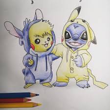 Pikachu Stitch Dessin Draw Drawing Disney Pokemon In 2020 Pikachu Drawing Pokemon Drawings Drawings