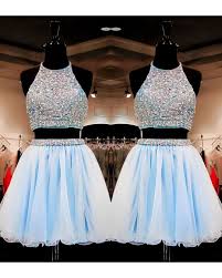 Sweet 16 Gowns Light Sky Blue Tulle Short Homecoming Dresses Dress 2 Pieces With Beading Hc0036 Homecoming Dresses Short Sweet 16 Dresses Short Sweet Sixteen Dresses