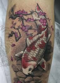 Cherry blossom and birds tattoo designs look beautiful, especially with blossom buds, which are a symbol of youth and since. Koi Fish With Cherry Blossom Koi Tattoo Koi Tattoo Design Koi Fish Tattoo