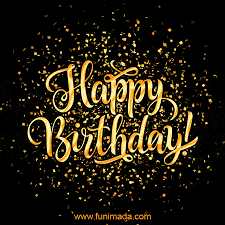 Golden Confetti Animation Loop Gif And Happy Birthday