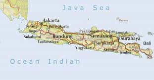 Java island on world map. Java