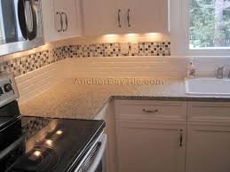 White Subway Tile With Mosaic Inlay Kitchen Tiles Backsplash Beveled Subway Tile Kitchen Beveled Subway Tile
