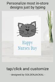 happy nurses day with cat for veterinary nurse card zazzle com happy nurses day nurses day custom greeting cards
