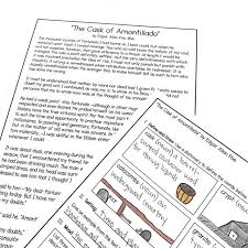 Explore Vocabulary Setting Mood Foreshadowing And Irony Using The Cask Of Amontillado By Edgar Allan Literacy Lessons Close Reading Lessons Close Reading