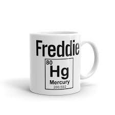 Freddie Mercury Hg Mug Queen Funny Chemistry Periodic Table Mercury Hg Element Mug Freddie Mercury Mugs Chemistry Humor