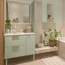 Meuble Simple Vasque L 90 X H 64 X P 48 Cm Vert Sage 5 Neo Line Avec Images Meuble De Salle De Bain Salle De Bain Zen Salle De Bain Simple