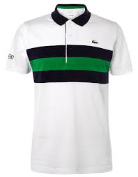 lacoste tennis striped cotton pique polo shirt