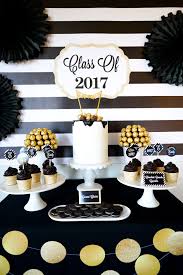Black And Gold Party Set Up Create This Beautiful Bold Black And Gold Graduation Set Up For Under 100 Sunshine Parties Gold Graduation Party Graduation Party Table Graduation Party