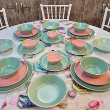 بيت العائلة On Instagram سيت صحون تركي بلون الفيروزي والوردي يتكون من 24 قطعة السعر ٣٣ الف دينار تتوفر خدمه توصيل لكافة المحافظات Bowl Tableware Mixing Bowl