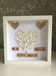 Wedding Gift Personalised Button Art Diy Wedding Gifts Diy Wedding Presents Handmade Wedding Gifts