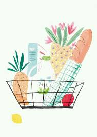 Groceries Basket Panier De Courses Carnet De Dessin Cuisine Dessin Illustration