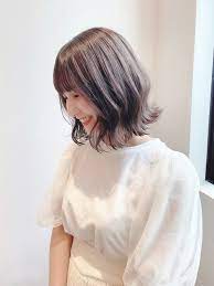 ミニボブ ミルクティーグレージュ 切りっぱなしボブ ナチュラル rue 村西 郁人 584510 hair ミルクティーグレージュ ボブ ボブヘア