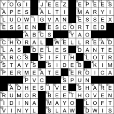 Lord of the rings crossword puzzle. La Times Crossword 16 Dec 20 Wednesday Laxcrossword Com